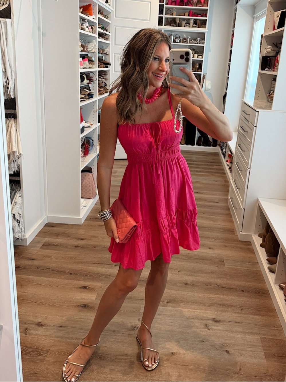 Tie front mini dress